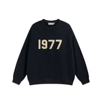 Men's Hoodies Sweatshirts New Essentials Flocked with Tag 1977 Print Thin Coat Loose Casual Long Sleeve T-shirt Luxury Brand Sweatere7emp