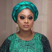 Ethnic Clothing 2022 African Braid Turbans For Women Auto Gele Headties Nigerian Female Turban Caps Cross Ready To Wear Head Wraps Bonnet