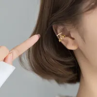 Backs Earrings MloveAcc Asymmetric Ear Clip Earring For Girl 925 Sterling Silver Women Star Fine Double Round Jewelry