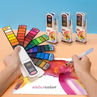 Watercolor Brush Pens 18243642 Colors Watercolor Paint Set With Water Brush Pen Palette Foldable Travel Solid Water Color Painting Art Supplies 221128