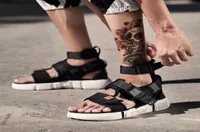 Fashion Summer Men Shoes Gladiator Sandals Open Toe Platform Beach Sandals Boots Rome Style Black Gray Canvas Sandals Drop Ship5821985