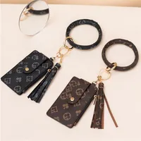 Luxusdruckdesign Kette Vintage Brieftasche Münzmarke Anhänger Kartenbeutel Brieftaschen PU Lederarmband Schlüssel für Frauen Handtasche 2199