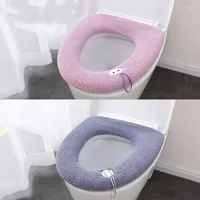 Toilet Seat Covers 2 Packs Modern Style Cover Ring Four Seasons Household Washable Cushion Elastic Thicken Universal Mat