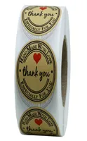 1 inch kraft round paper thank you self adhesive sticker handmade with love baking package sticker envelope seal label sticker6830055