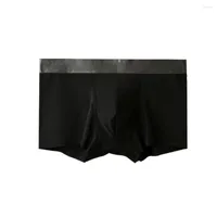 Underpants Cooling Underware Men Viscose Ultrathin Seamless Skilkies Breathable Boxer Briefs Comfortable Mid-Waist Shorts Trunk For Summer