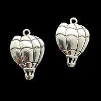 100pcs/paquete de colgantes de globo aerostales Charmas para joyas que fabrican collares Pendientes Pulseras tibetanas Color de plata antiguo Craft hecho a mano de bricolaje 17x25 mm Dh0386