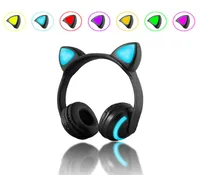 Kedi Kulak Kulaklıkları 7 Molor Yanıp Sönen Parlayan Kulaklık Kulaklık Bluetooth Kulaklık Kızlar için Oyun Tavşan Geyik Şeytan Kulak Headb8976783