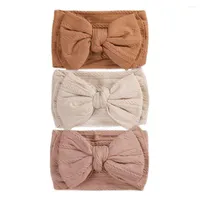 Hair Accessories 3pcs lot Double Bow Baby Girl Headbands Cable Knit Born Children Turban For Babies Elastic Soft Infant