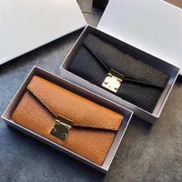 2021 Designers Wallets Unisex Cards Coins Woman Leather Purse Brand Card Holder Long Business Hardware Accessories with Box278o