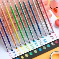 12Pcs set Kawaii Glitter Color Changing Flash Marker Gel Pen Cute Drawing Highlighter For Girl Kids School Art Stationery