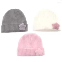 Hats Baby Girls Striped Beanie Soft Thick Winter Boys Fur Star Knit Caps 0-12 Month Kids Toddler Autumn Bonnets Hair Accessories