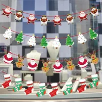 Christmas Decorations 3m Garland Banners Santa Claus Banner Snowman Elk Flag Xmas Trees Decor 2022 Merry For Home