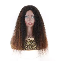 Longguan T1B-30 Farb Großhandel OEM Brasilianer 100% unverarbeitetes menschliches Haar Jerry Curl V Teil Spitze Frontalperücken