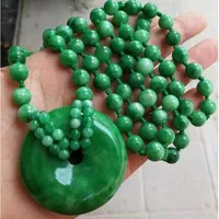 Chains Jewelry NATURE Burma Jade Emerald Safe Bule NELACE PENDANT Sweater Chain