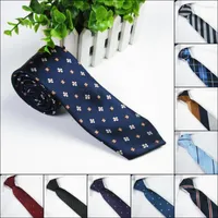 Bow Ties 2022 Men Skinny Gravatas 6cm Slim Necktie Corbatas Wedding Jacquared Woven Ceremony Business Stripe Dot Floral Neck Tie