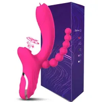Sex Toy Massager 3 in 1 Vibrator Clitoris Sucker Dildo for Female g Spot Tongue Licking Clit Vacuum Stimulator Adults Goods Toys Women