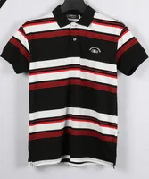 Men's Polos Hombre Men Short Sleeve Casual Stripe Polo Shirt Camisa Embroidered Masculine Colorful Crocodile Homme Asia Size