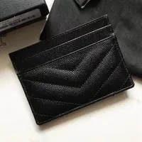 Paris Women Card Holder Coin Purse Caviar Mini Wallet Black Small Leather Accs284s