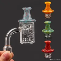 Newest Female Domeless edge quartz banger with spinning carb Male 10mm 14mm 4mm cap 25mm 18mm Nail Beveled dab for rig bong Agnkh