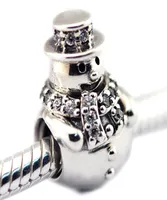 2016 Snowman Charm 100 925 Sterling Silver Beads Fit Pandora Charms Bracelet Authentic DIY Fashion Jewelry7215920