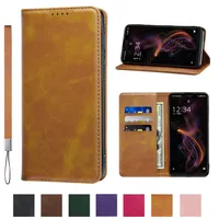 Retro Leather Case For AQUOS R5G Case Luxury Flip Wallet Magnetic Card Slot Stand Holder Business Phone Bag Shock SHG01 Cover with Wrist Strap