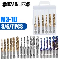 Other Hand Tools M3 M4 M5 M6 M8 M10 Tap Drill Plated Hex Shank HSS Screw Machine Compound Metric Thread Bits Set 221128