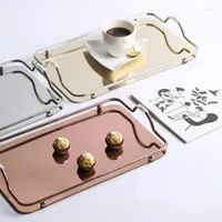 Bakeware Tools 1pcs Rectangular Metal Tray With Handle For Home Party Wedding Decoration
