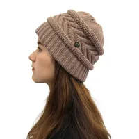 Bons 2022 Chapeau de bonnet f￩minin chaude automne femmes femmes en tricot en laine casquette de montre ￠ manchette pour filles chapeaux de cr￢ne f￩minin # t1p