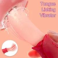Masseur de jouets sexuels Krachtige Tong Likken Rose Vibrator 10 Modi g Spot Stimulateur TEPEL MASSAGE MINI VROUWELIJKE SEKSSPEELTJES 18