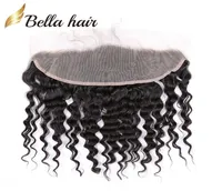 Brazilian Deep Wave 134 EarEar Lace Frontal Closure Human Hair Extensions Bella Products5766087