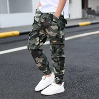 Trousers Spring Autumn Children Camouflage Joggers Pants for Big Boys Cotton Teenage Cargo Sweatpants Fashion Kids 4 8 12 16Year Y2211