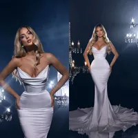 Białe długie eleganckie sukienki na studniówkę 2023 Sheer Sweetheart Evening Suknie