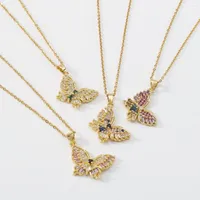 Choker Zircon Crystal Butterfly Necklace For Women Stainless Steel Chain Wedding Necklaces Vintage Jewelry Collier
