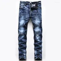 Men's Jeans Men's Fashion Stretch Ripped Hip Hop Pants Mid-Waisted Casual Pencil Club Night Clothing