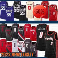 2021 2022 New Basketball Jerseys 0 55 Portland''Trail''Blazers''Men Sacramento''Kings''Men Damian Lillard Jason Williams 213