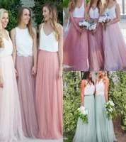 Modest Long Bridesmaid Dresses Without Blouse Tulle Skirts Tiered Ruffles Custom Made FloorLength Cheap Long Bridesmaid Skirts 204454636