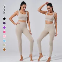 Yoga Outfits For Women Exercise & Fitness Wear Seamless Leggings Sports Bra Long Sleeve Crop Top Workout Set Yoga Suit AthleticApparel Ladies Tracksuits Sportswear