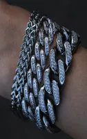 Diamonod zircon cuban chain bracelet jewelry set copper gold link chains bracelets wristband hip hop rap Fashion for men women wil8890948