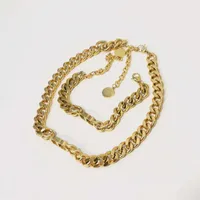 Stainless Steel Women Designer Earrings Necklace Simple Letter Pendant Luxury Fashion Jewelry