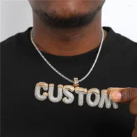 Chains Custom DIY Letter Name Pendant Men Hip Hop Necklace Bling Full Zircon Rope Chain Customized Rock Rapper Jewelry