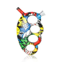 Luminous Knuckles Hand Pipe ABS Plastic Smoking Dab Rig Bubbler Recycler Water Smoke Pipe Tobacco Dry Herb Cigarette Holder Filter Tips Finger Pipes