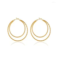 Hoop Earrings Double Large Carved Circle Huggies Exaggerated Geometric Round Oversize Earring For Women Ear Rings Jewelry