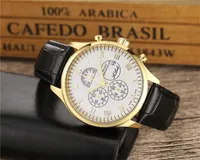 Luxury Designer high mens watches All Six-needle working series calendar function Quartz watch Top Brand Wristwatches Round Leather