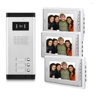 Video Door Phones 2 3 4 Units Apartment Phone Intercom System Doorbell Kit For 2-4 Apartments House 1 Camera Monitor