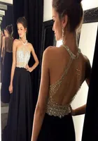 Sexy Long Black Backless Prom Dresses Elegant Chiffon Party Evening Dress Fast African Party Gowns For Women9022364