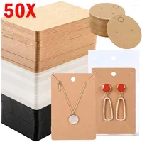 Jewelry Pouches 50pcs lot Earrings Necklaces Display Cards For DIY Boxed And Packaging Cardboard Hang Tag Card Ear Studs Paper Tags