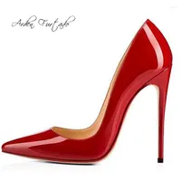 Dress Shoes Spring 2022 Fashion Women's Pointed Toe Stilettos Heels Pumps Pink Blue Grey Party Sexy Red Elegant Wedding