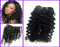 Virgin Mongolian Human Hair deep wave deep Curly Clip In Hair Extensions For Black Woman afro human hair GEASY5227415