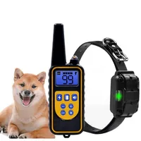 Dog Training Obedience 800yd Electric Collar Remote Waterproof Rechargeable LCD Display for All Size Beep Shock Vibration Anti Bark 221125