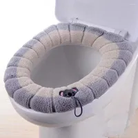 Toilet Seat Covers 2Pcs Bathroom Cover Polyester Soft Warmer Washable Mat Pad Case Lid Accessories